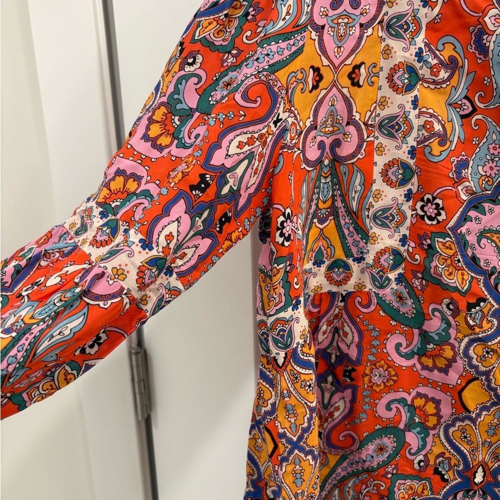 Shoshanna Paisley Floral Peasant Top Size Medium - Picture 9 of 15
